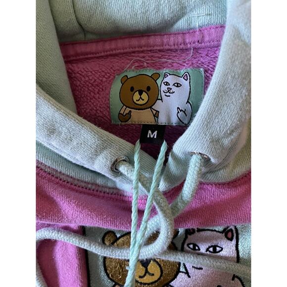 Teddy Fresh X Care Bears M Pink Long Sleeve Pullover Hoodie Rip N Dip Embroidery - Picture 2 of 8